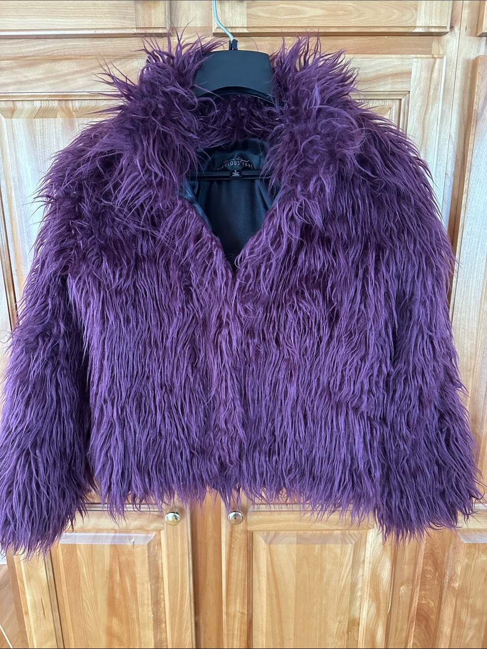 Donna Salyer’s Fabulous Furs plush Purple Faux Fur Teddy Jacket —size small